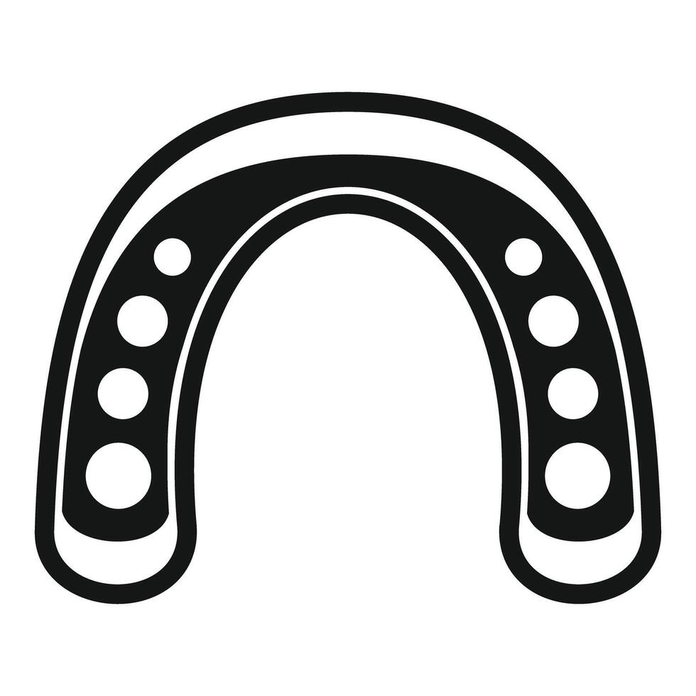 Blacksmith forging horseshoe for horse protection icon simple style vector
