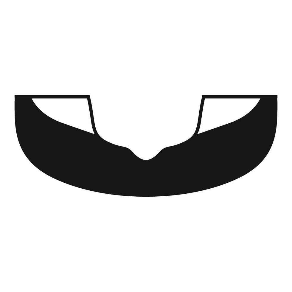 Black silhouette of a cut avocado pit icon, simple style vector