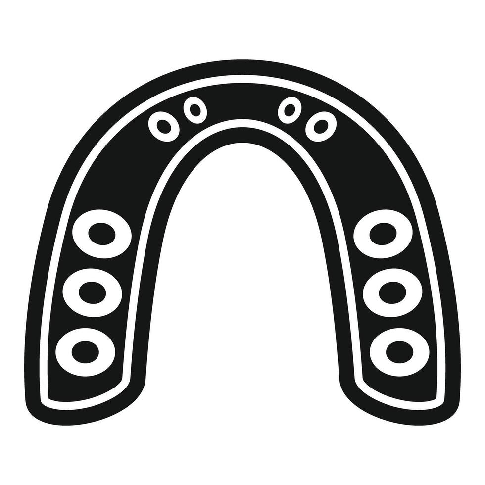 Blacksmith icon horseshoe with holes showing traditional craft vector