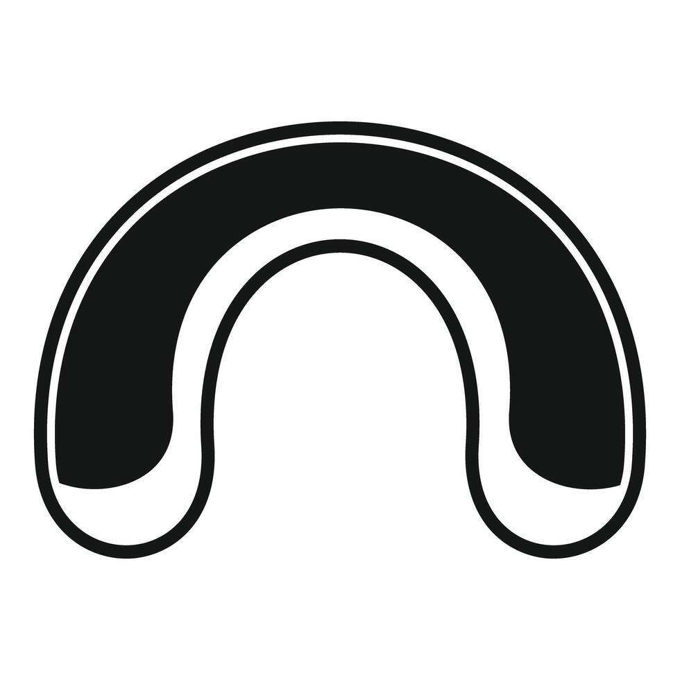 Black travel neck pillow icon representing comfortable flying vector