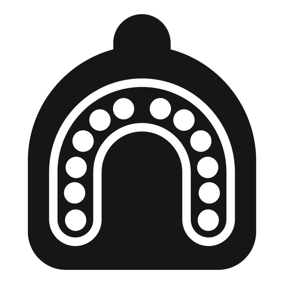 Black glyph boxing sports mouth guard icon vector