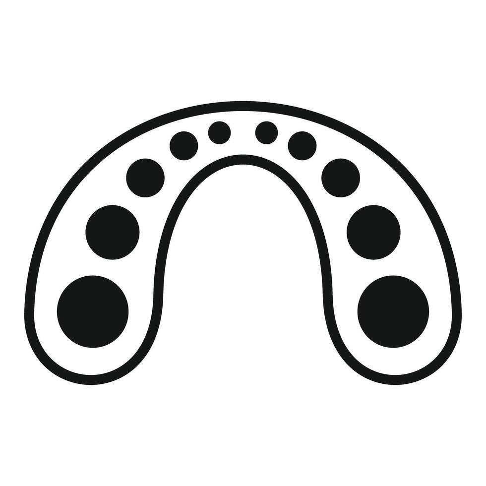 Mouth guard protecting teeth from injury while boxing vector