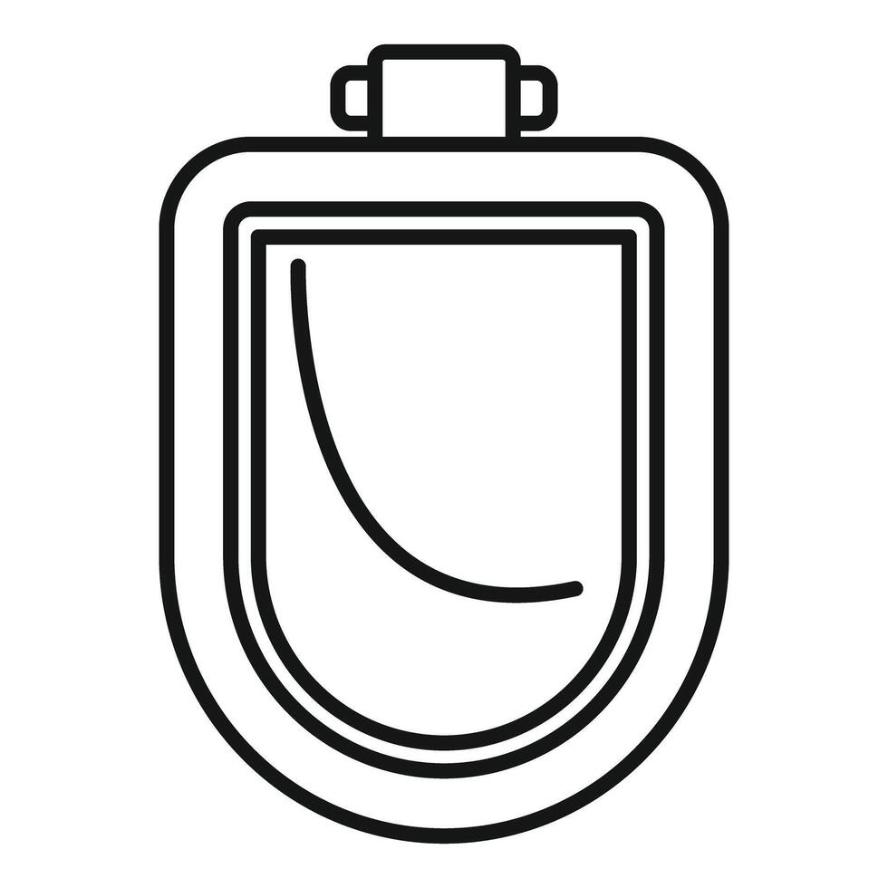Public toilet urinal is showing a line icon vector. Outline illustration of public toilet urinal vector