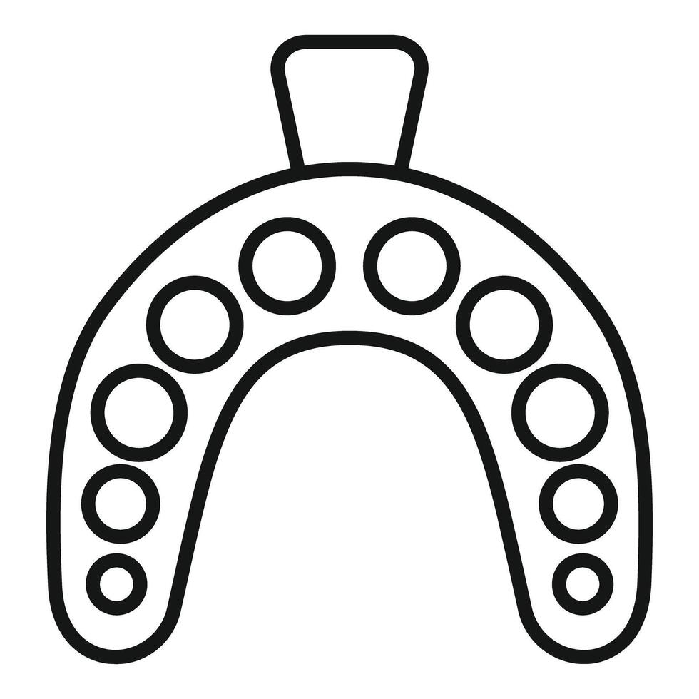 Dental impression tray showing upper teeth for dental implants procedure vector