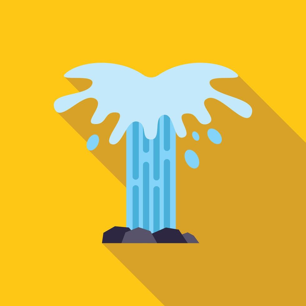 Powerful geyser erupting from the ground with water splashing vector