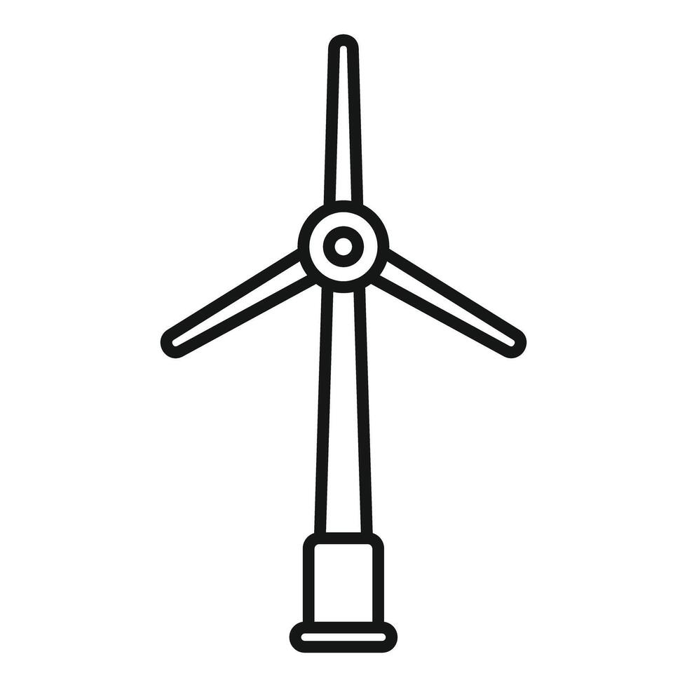 Simple icon of a wind turbine generating clean energy vector