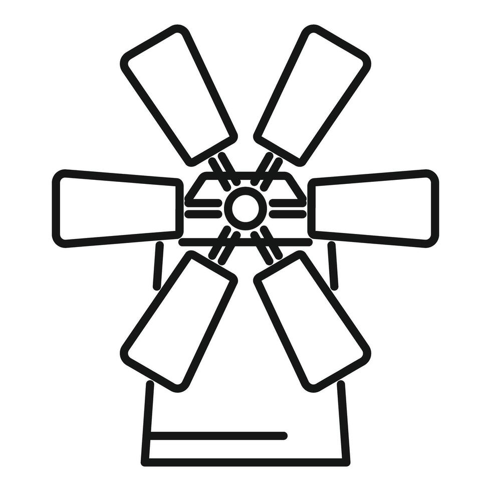 Windmill with six blades rotating generating green energy vector