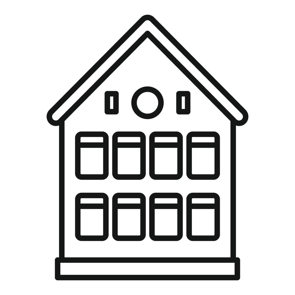Line icon style illustration of a building representing a school or university vector