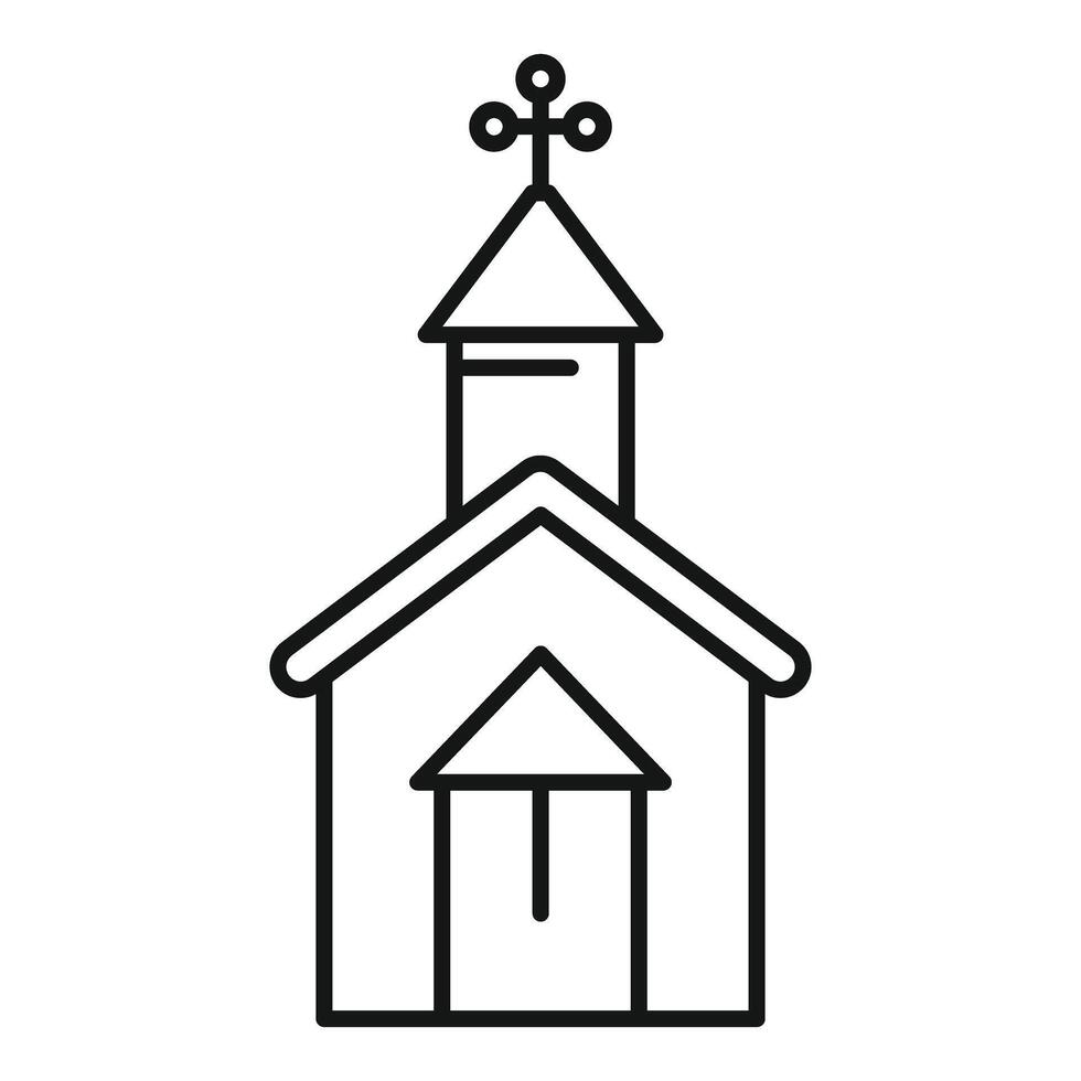 Line drawing of a church building representing religion and christianity vector