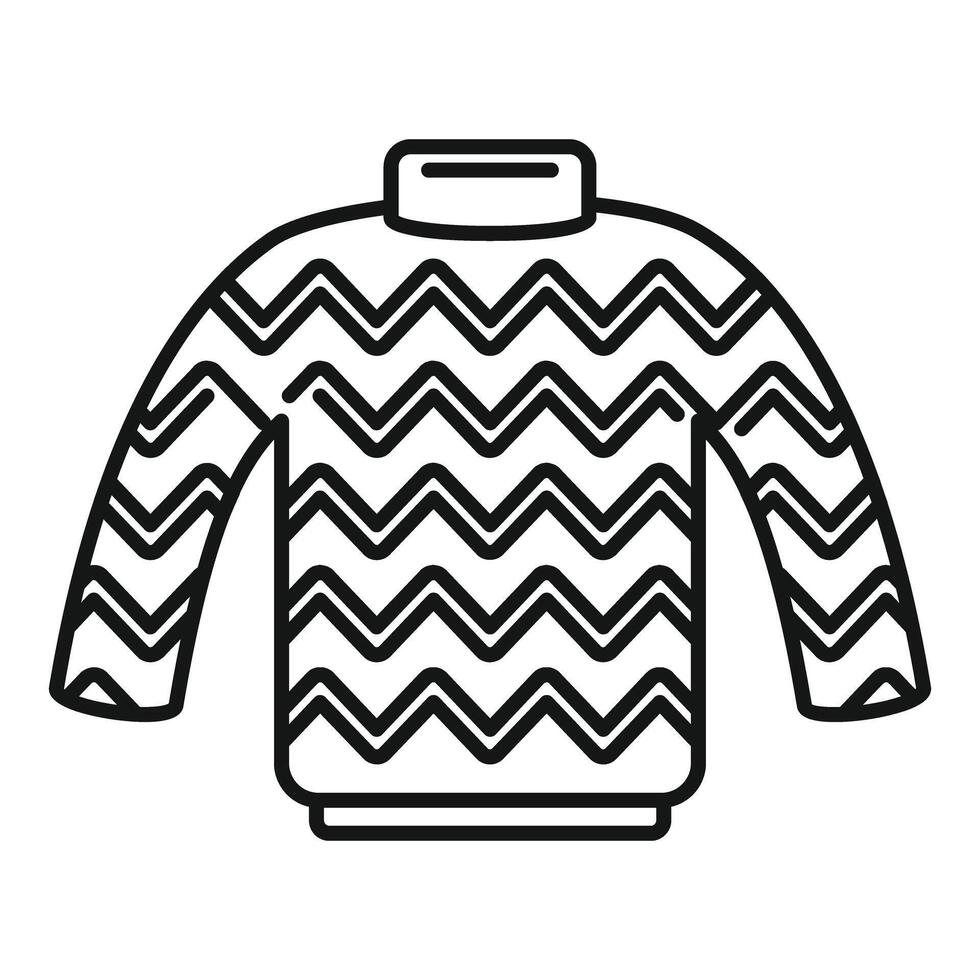 Warm winter sweater featuring stylish zigzag pattern vector
