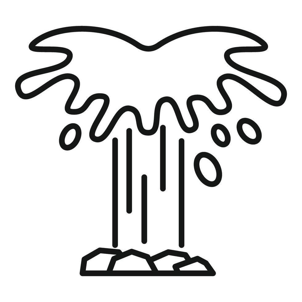 Geyser erupting hot water spring illustration vector