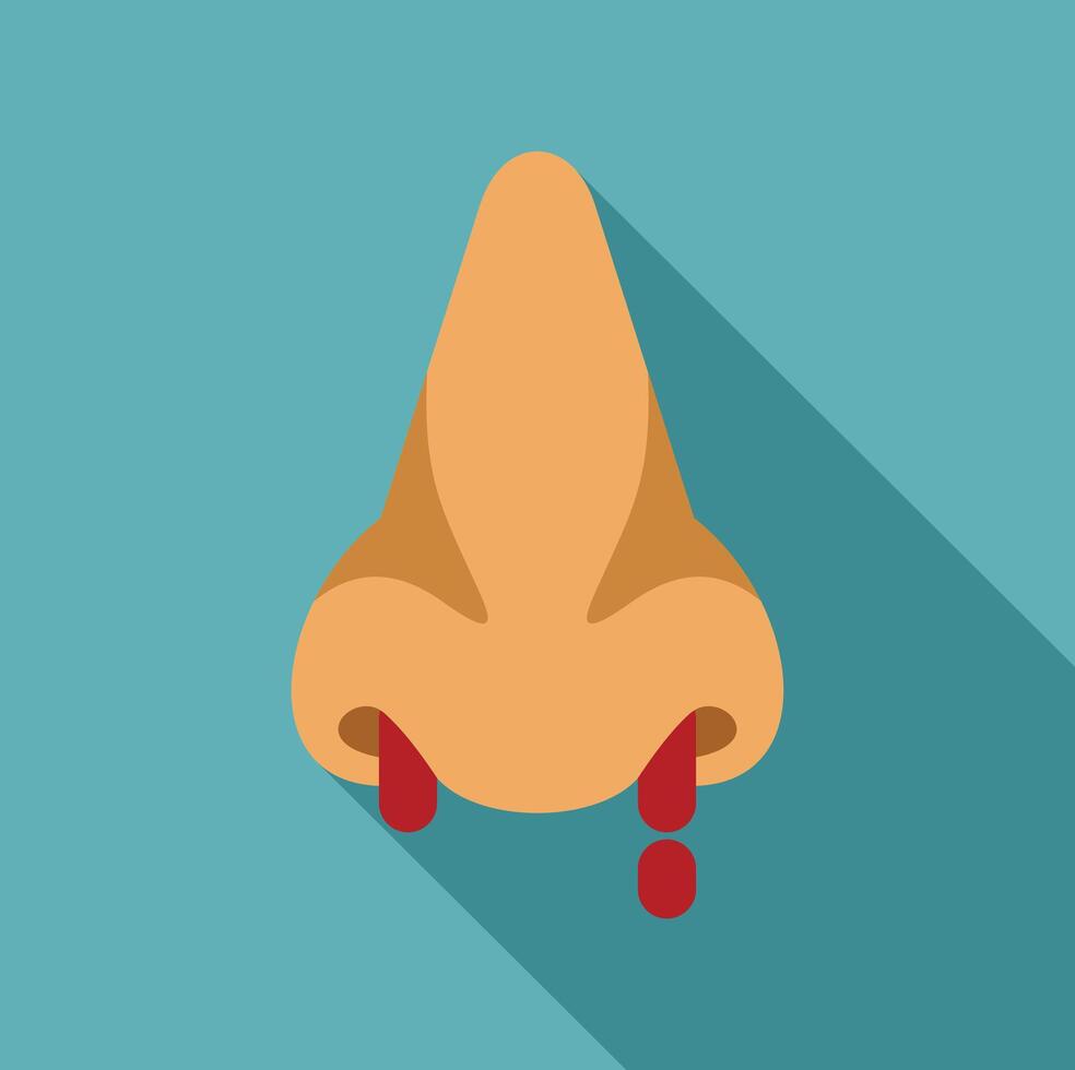 Human nose bleeding showing epistaxis symptom vector