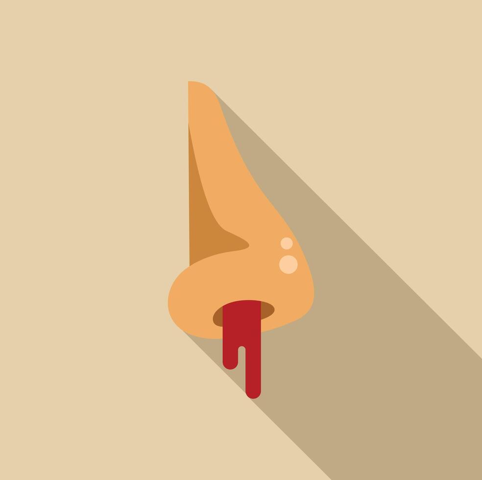 Human nose bleeding blood injury icon showing sickness or medical condition vector
