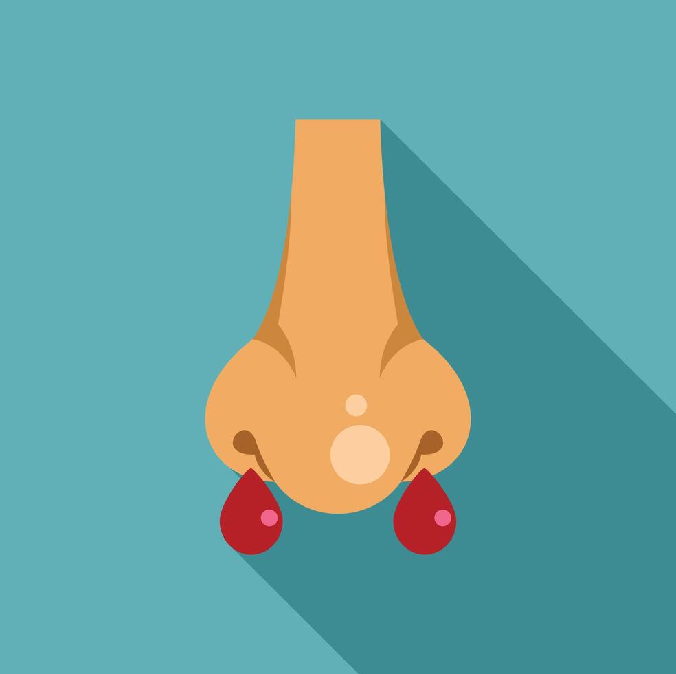 Human nose bleeding showing epistaxis symptom vector