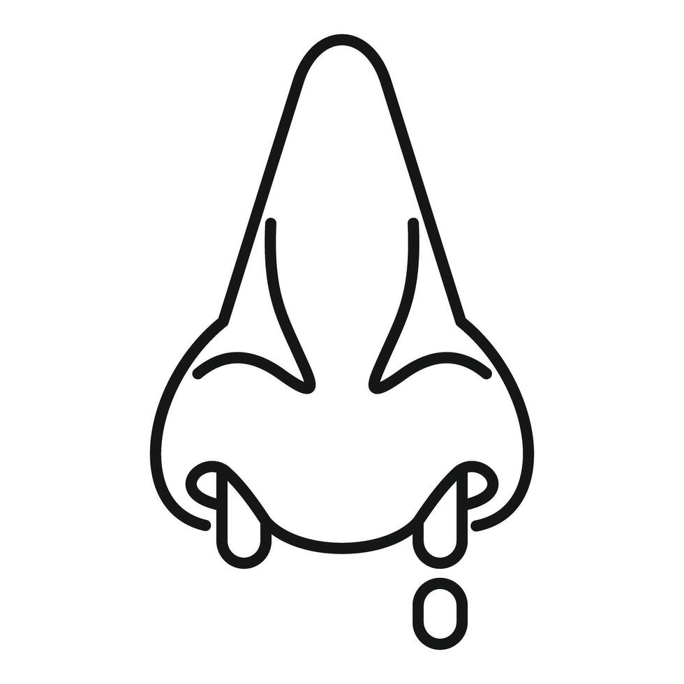 Runny nose icon showing sneezing and illness vector
