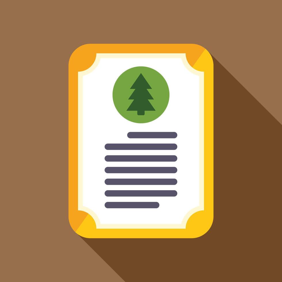 Forestry permit document with fir tree icon and text lines vector