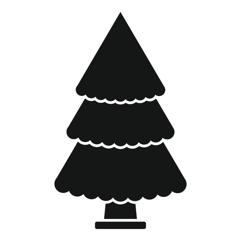 Black fir tree silhouette standing tall icon vector