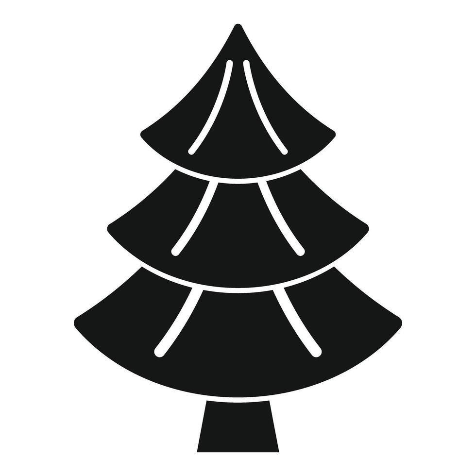 Black glyph icon of a stylized coniferous tree standing tall vector