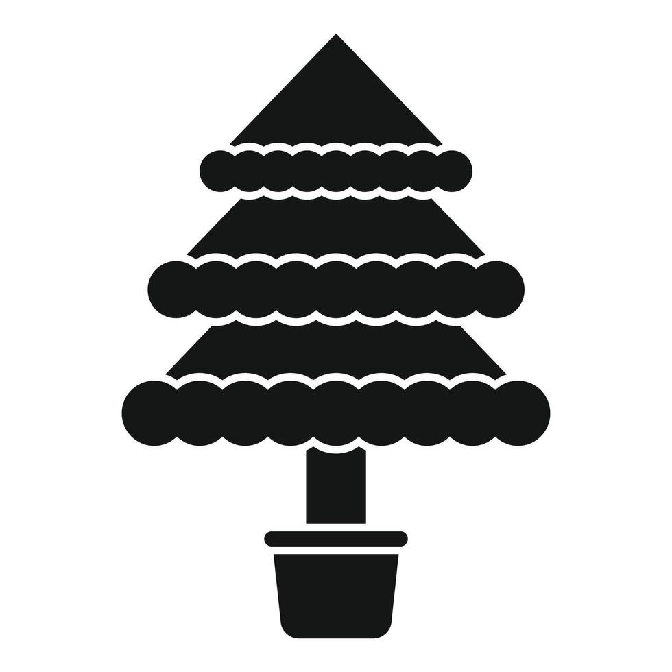 Christmas tree growing in a pot with garland decoration vector