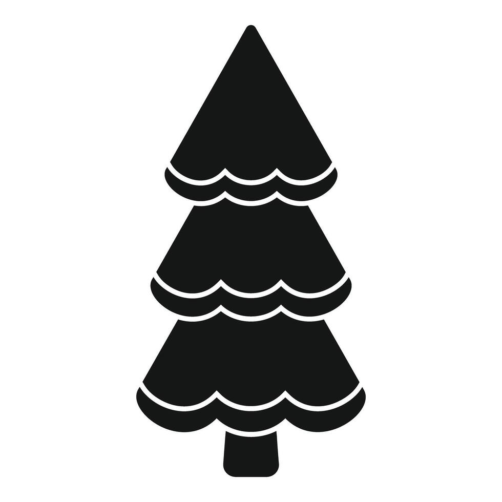 Black simple fir tree silhouette for christmas design vector