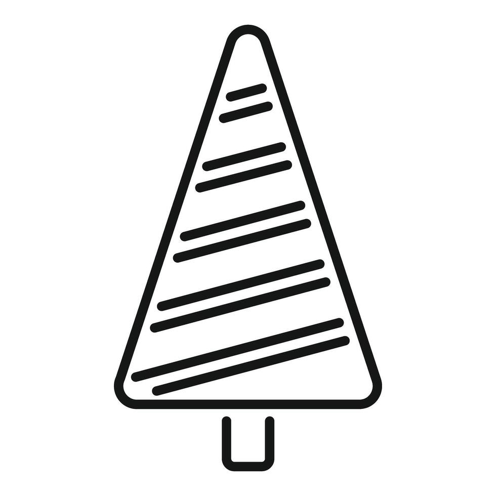 Minimalist christmas tree icon showing striped pattern vector