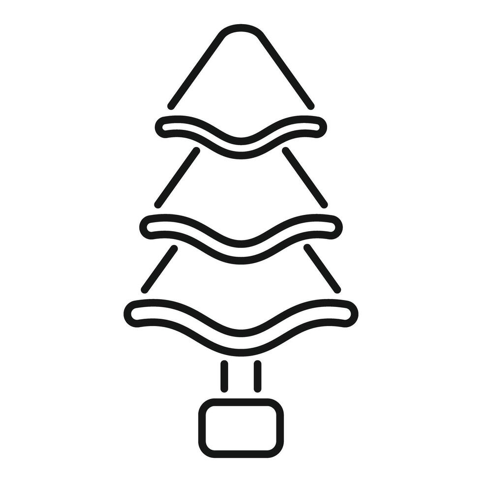 Minimalist christmas tree icon showing three branches growing from potted trunk vector