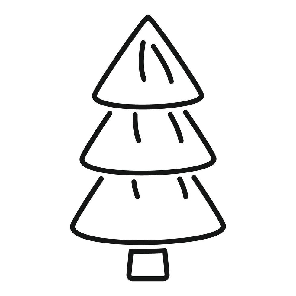Simple line art drawing of a christmas tree icon vector