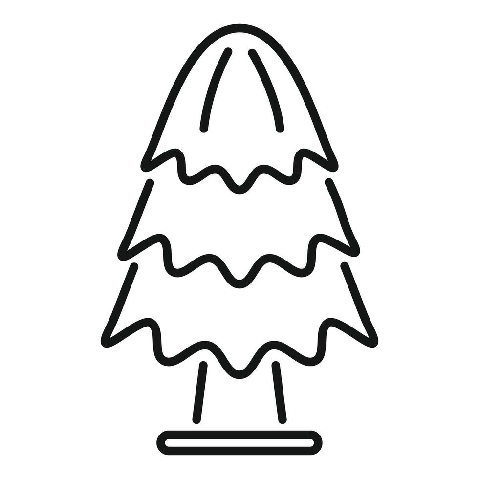 Icon of a three tiered tree with wavy branches growing on a small base vector