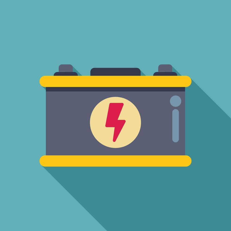 Car battery providing electricity with lightning symbol for power and energy vector