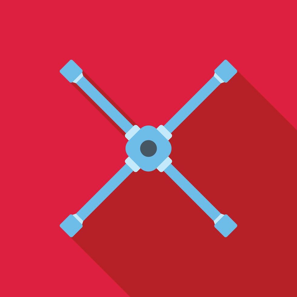 Cross wheel wrench lying on red background vector