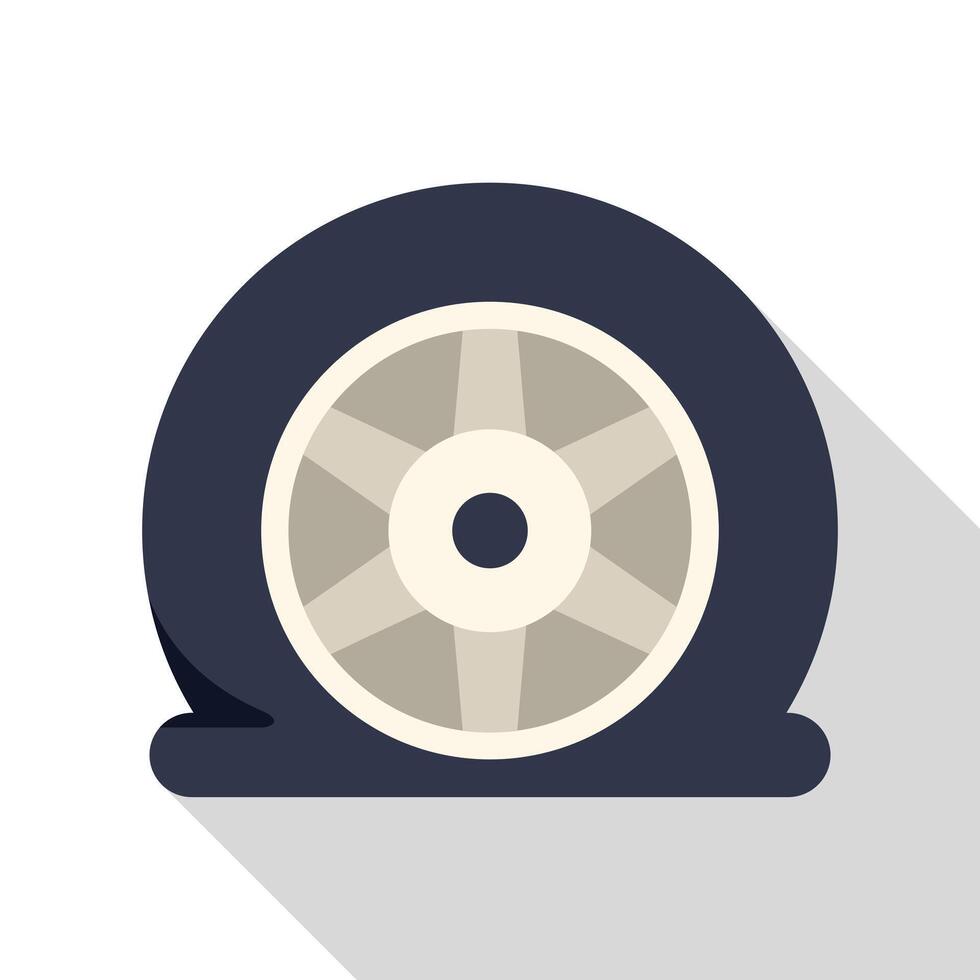 Flat tire icon representing car trouble and roadside assistance vector
