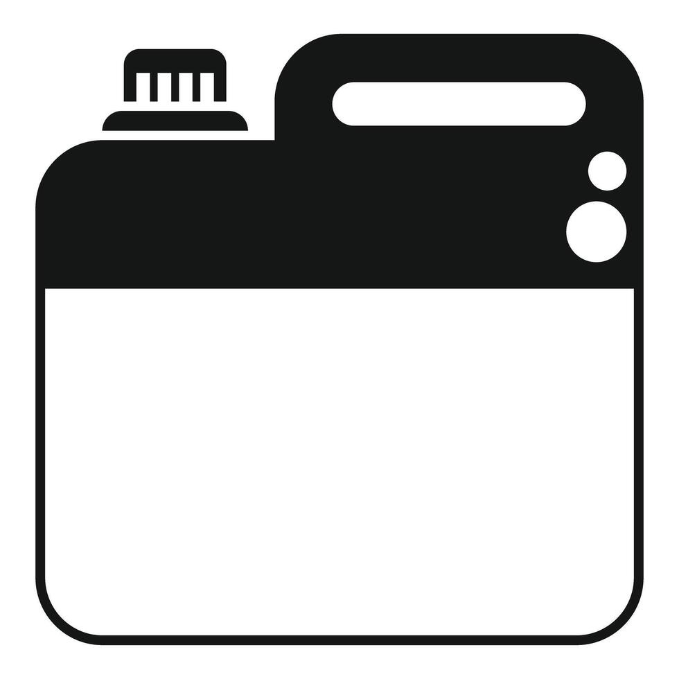 Black plastic jerrycan for liquid containing chemical substances vector