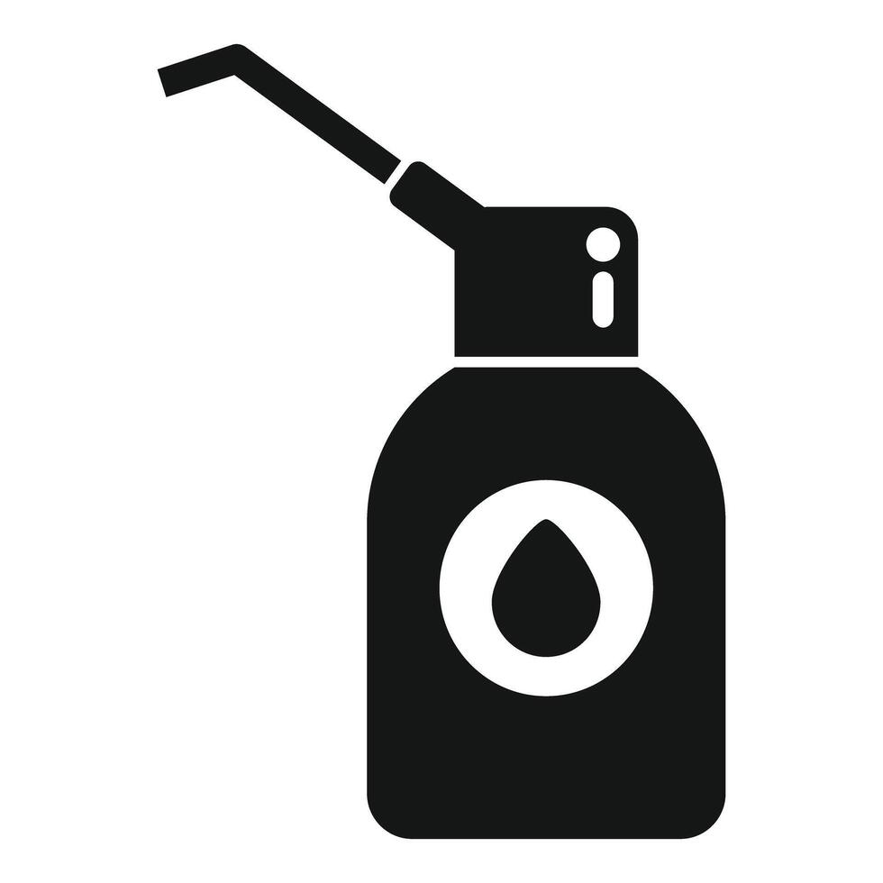 Black and white icon of a bottle pouring oil vector