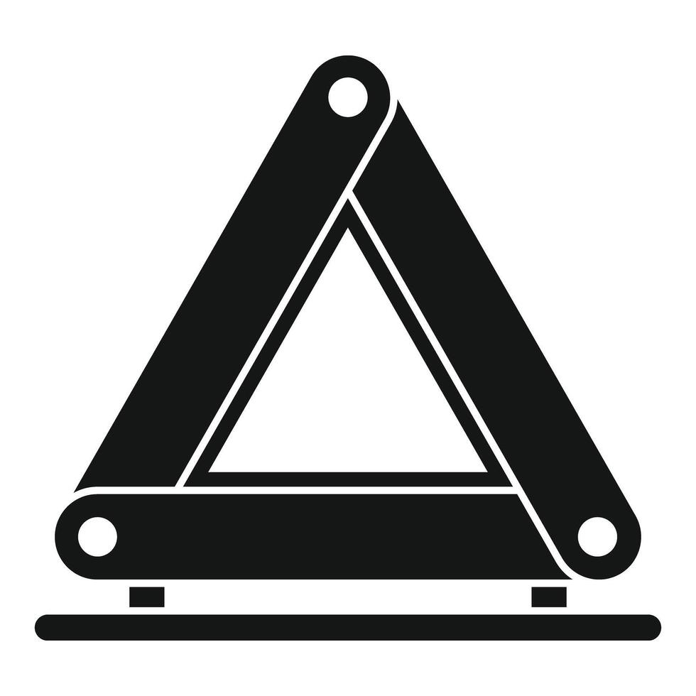 Emergency stop sign is folded for storage in car trunk vector