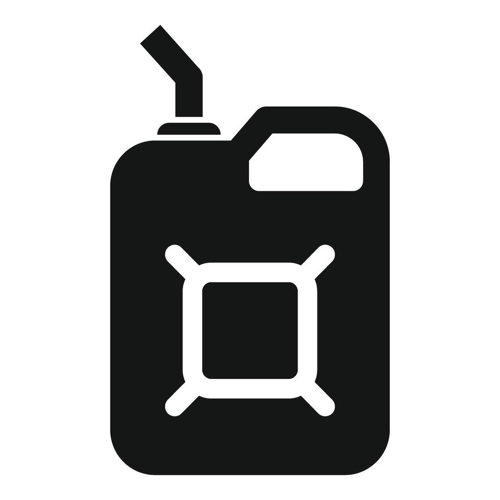 Black jerrycan icon representing fuel container for vehicles vector