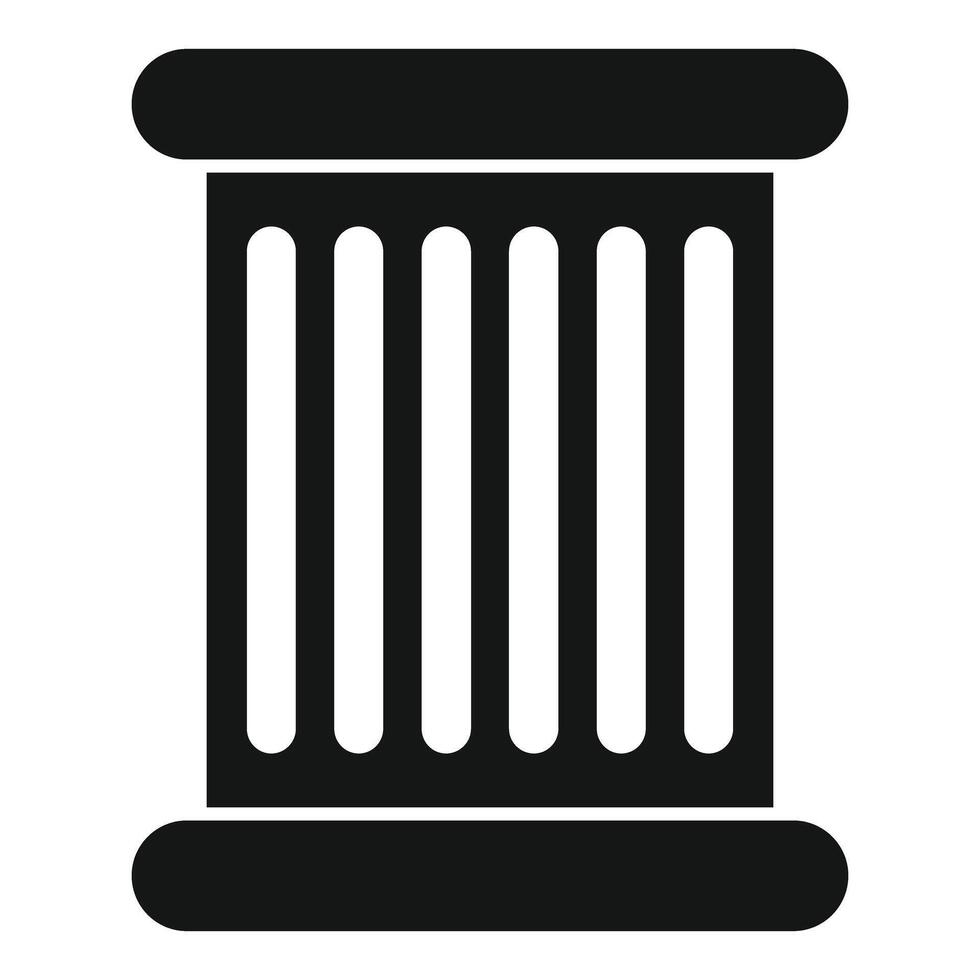 Black glyph icon of a column representing history and architecture vector