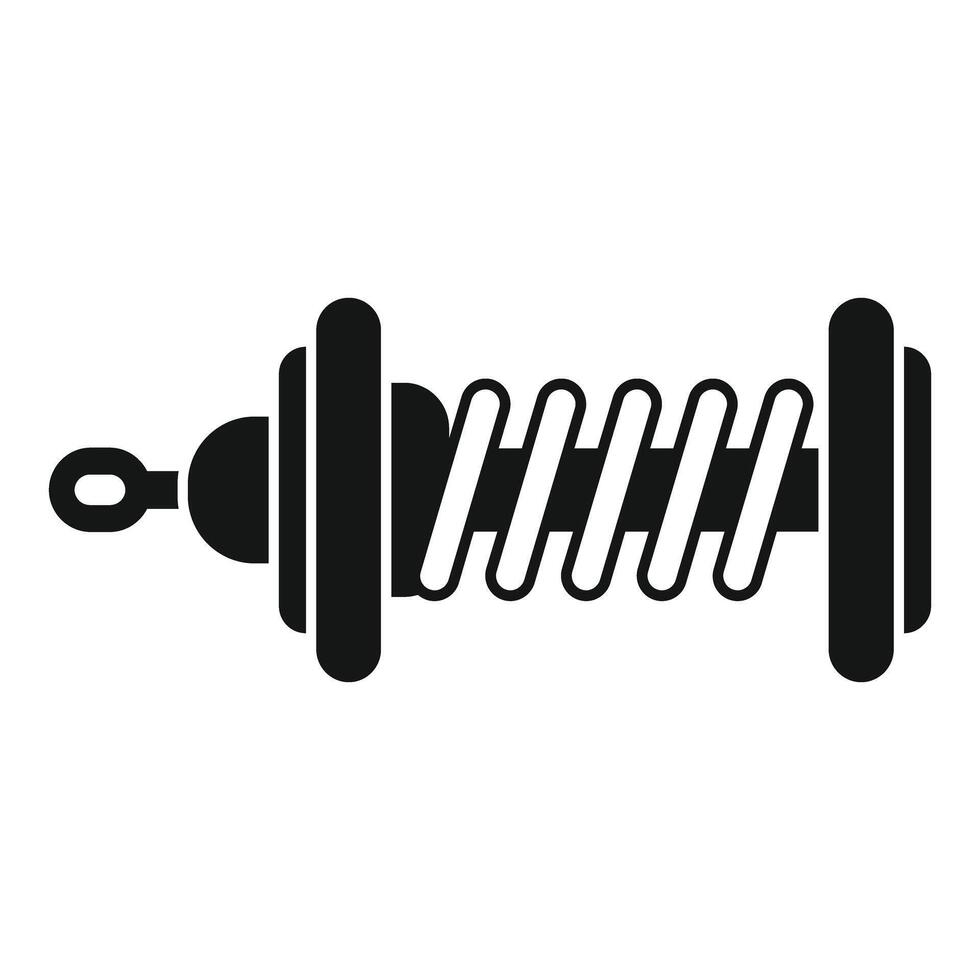 Car suspension spring absorber coil detailing icon silhouette vector