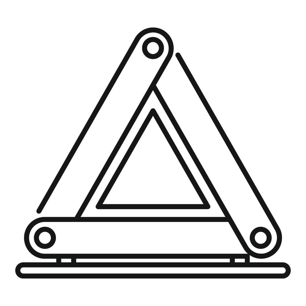 Folding portable warning triangle for emergency stop sign vector