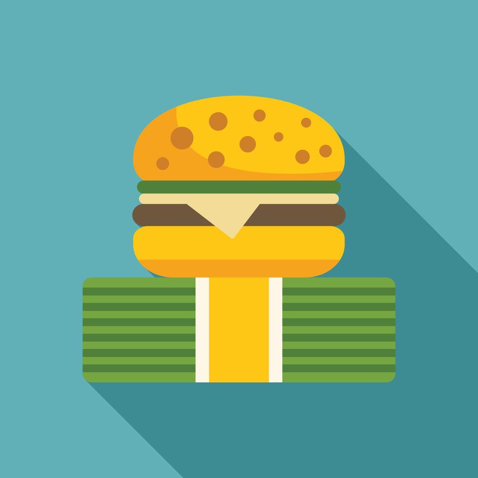 Minimalist flat lay illustration about expensive food and unhealthy diet vector