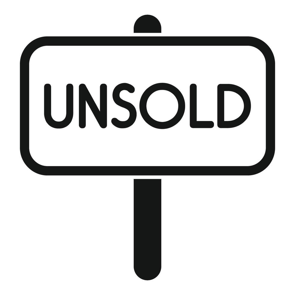 Unsold sign indicating house not for sale yet vector
