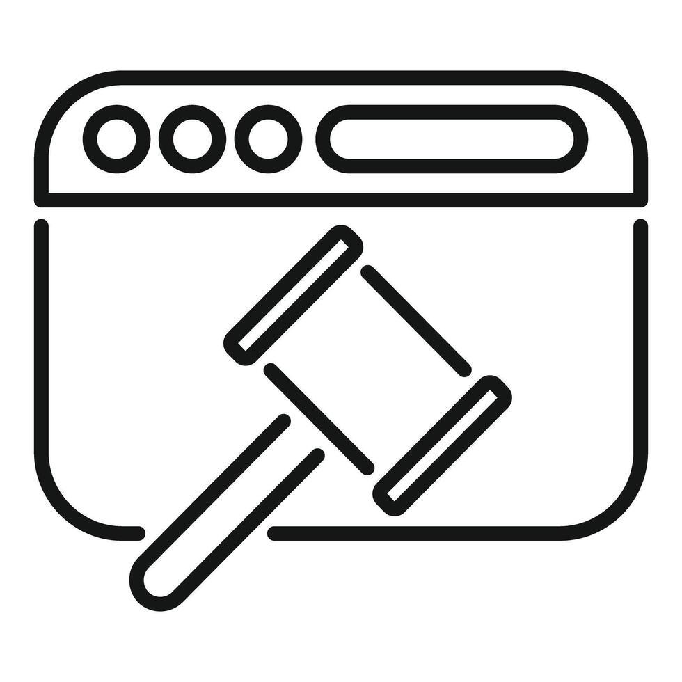 Online auction gavel striking for final bid on website vector