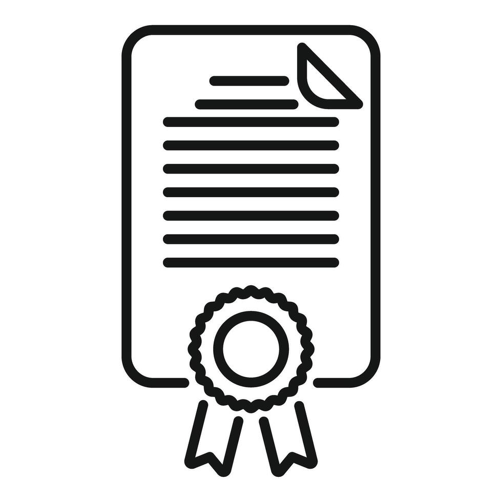 Official document with stamp and ribbon icon showing agreement vector