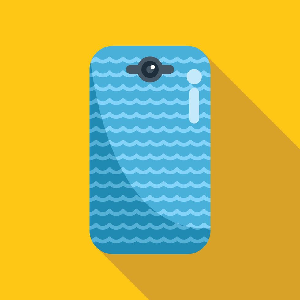 Waterproof phone case with water waves pattern protecting smartphone from water damage vector