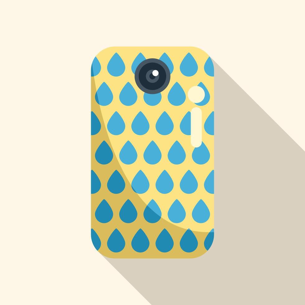 Yellow smartphone case showing raindrops pattern vector