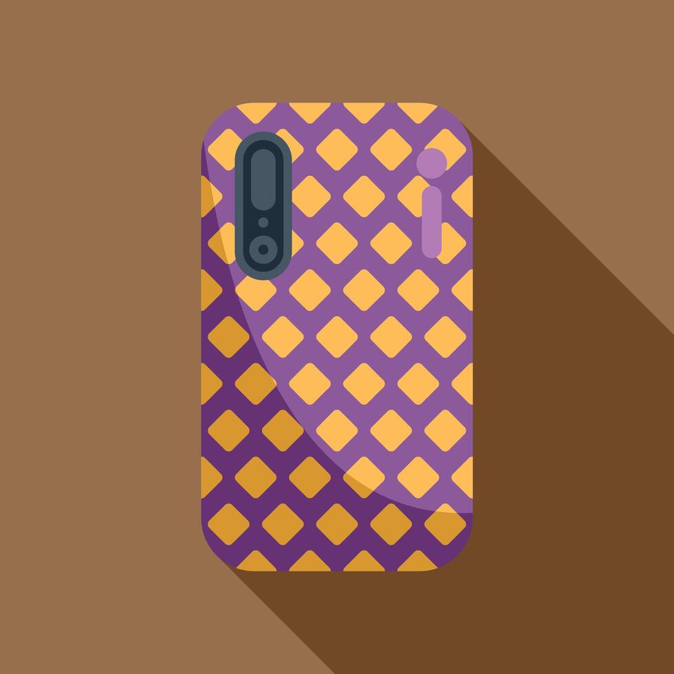 Purple smartphone case with yellow rhombus pattern vector
