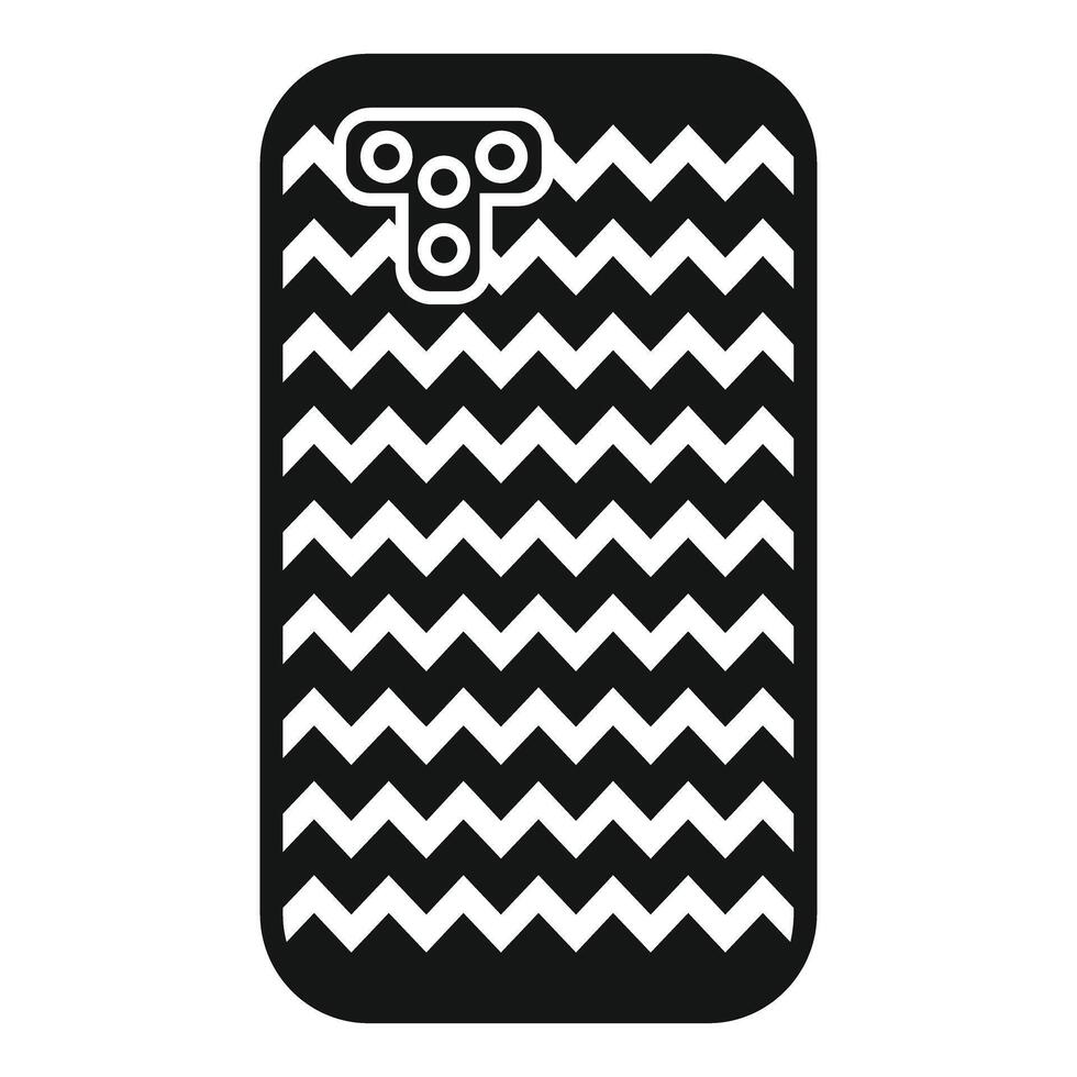 Smartphone case featuring a zigzag pattern protecting a mobile phone vector