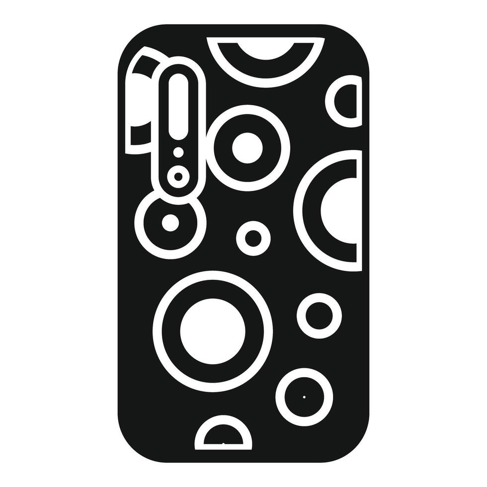Smartphone showing modern triple camera design with geometric pattern vector