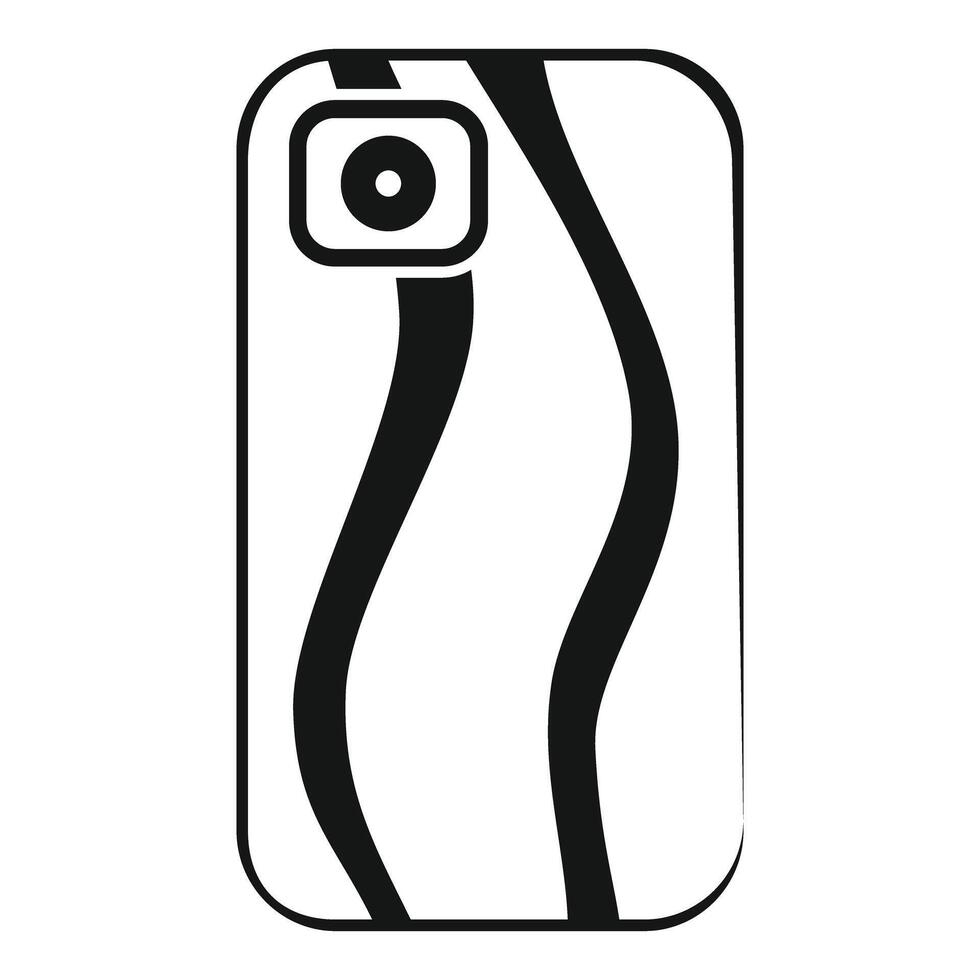 Smartphone case featuring wavy lines design protecting mobile device vector