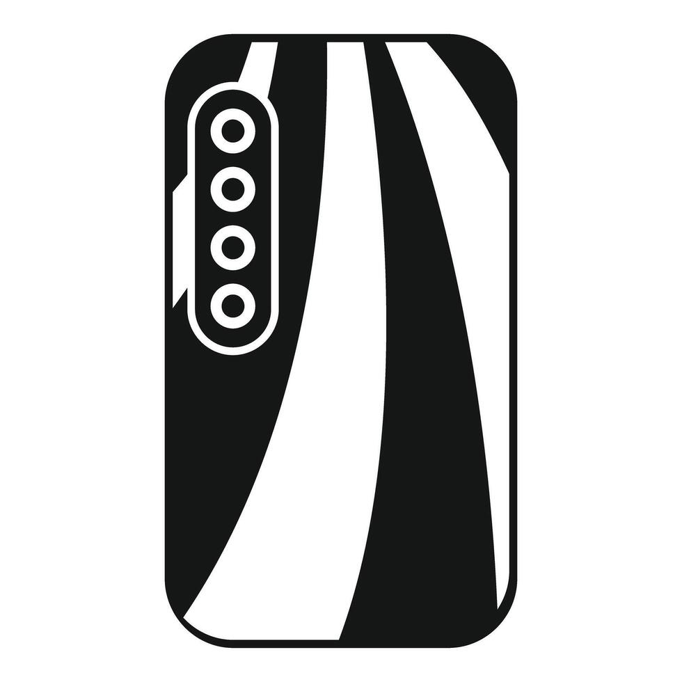 Smartphone case showing four camera lenses icon vector