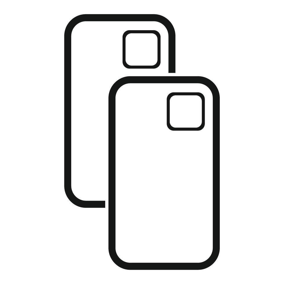 Two smartphones displaying blank screens for design mockup vector